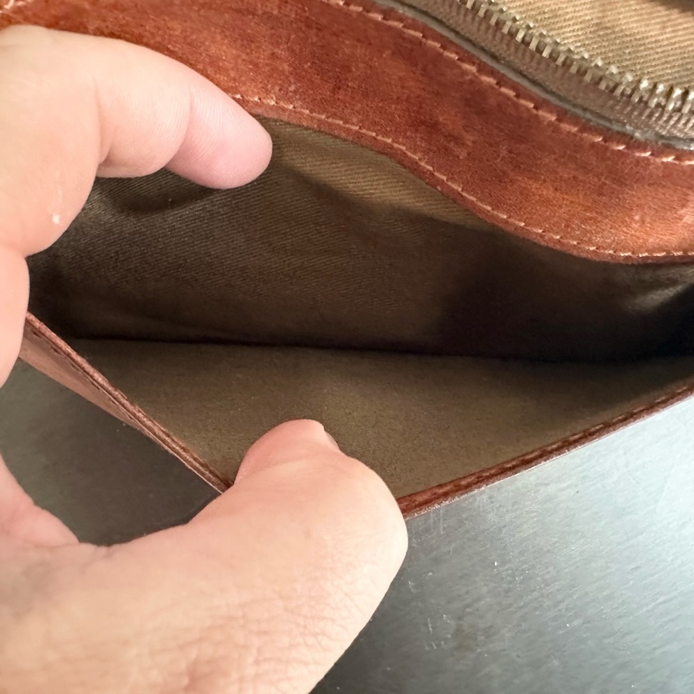 Dakota Leather Long Wallet – Brown / Burnt Orange - Picture 7 of 15